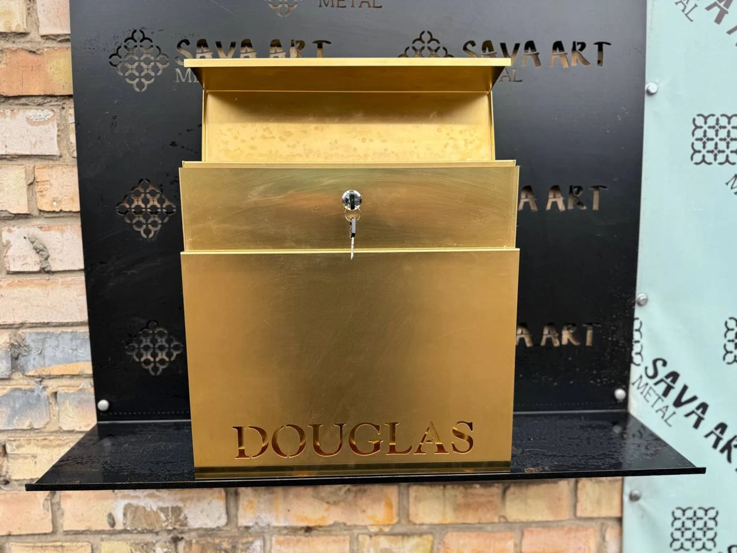 Modern Wall Mount Pure Brass Letter Box
