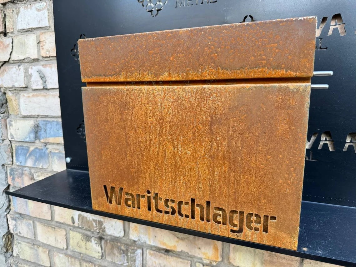 Bespoke Wall-Mounted Corten Steel Postbox