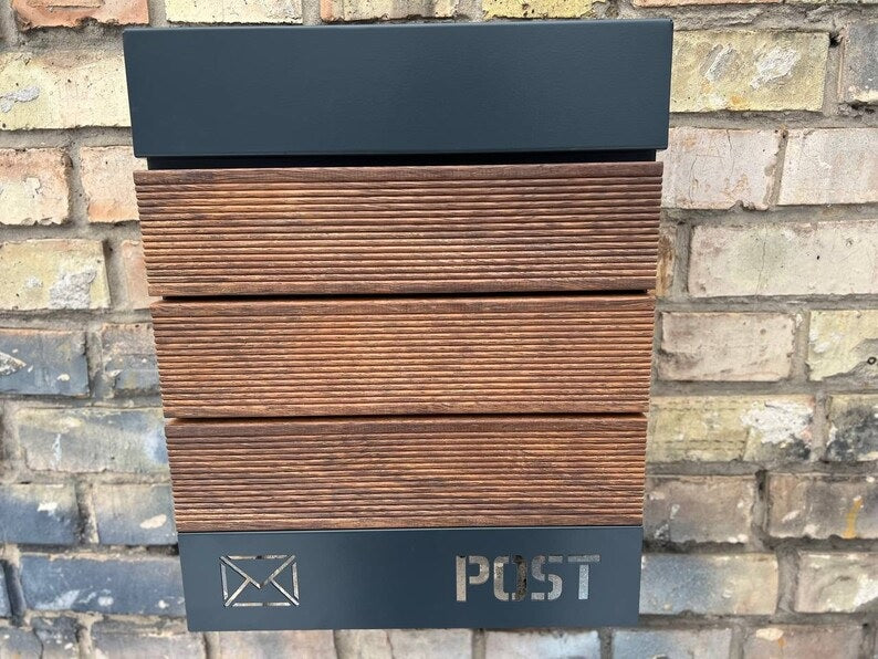 Merbau Wall mount personalized mailbox