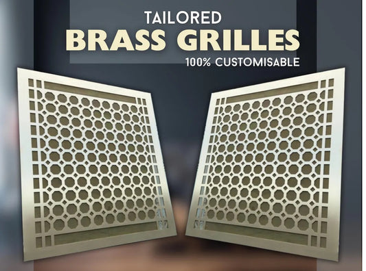 Fully customized PURE BRASS Air Grilles 1mm thick flat (without rear frame)