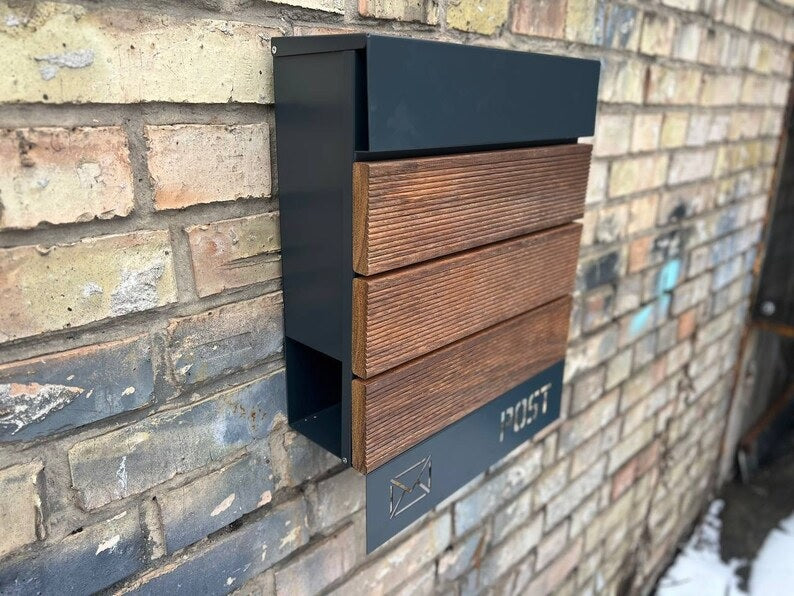 Merbau Wall mount personalized mailbox