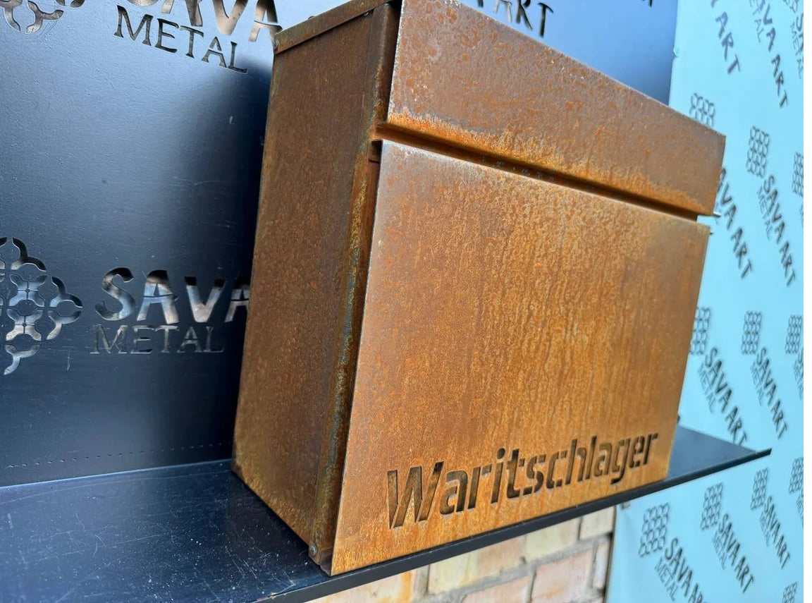Bespoke Wall-Mounted Corten Steel Postbox