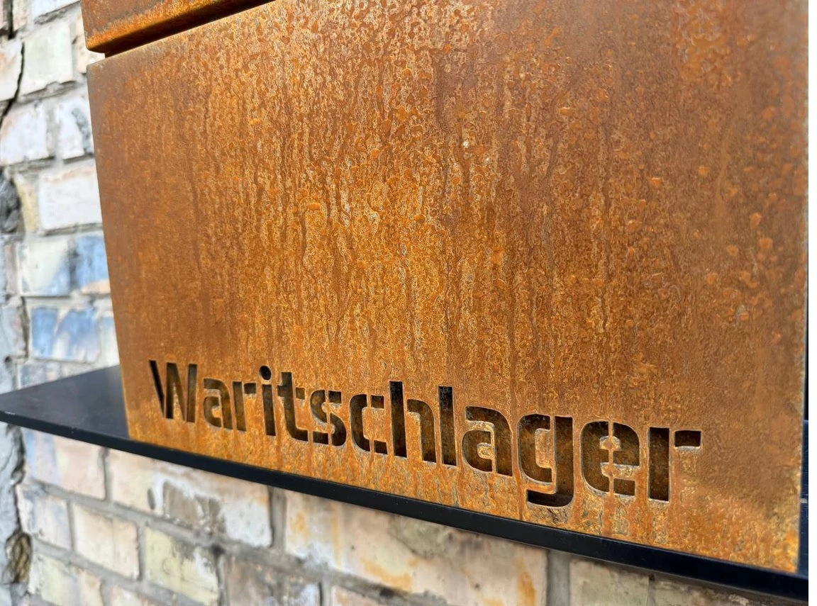 Bespoke Wall-Mounted Corten Steel Postbox
