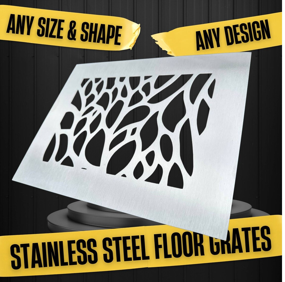 Fully customized STAINLESS STEEL Air Grilles 1mm thick flat (without rear frame)