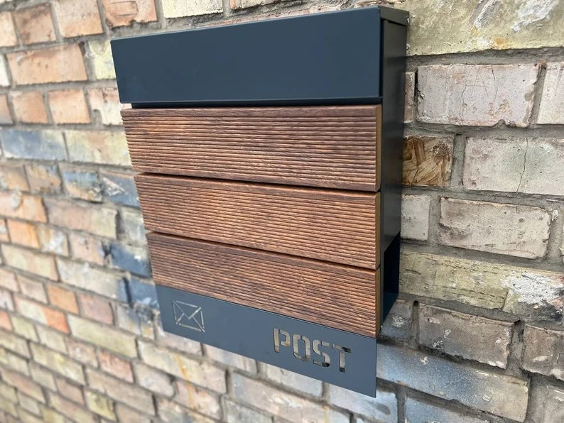 Merbau Wall mount personalized mailbox
