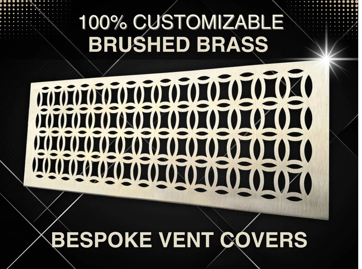 Fully customized PURE BRASS Air Grilles 1mm thick flat (without rear frame)