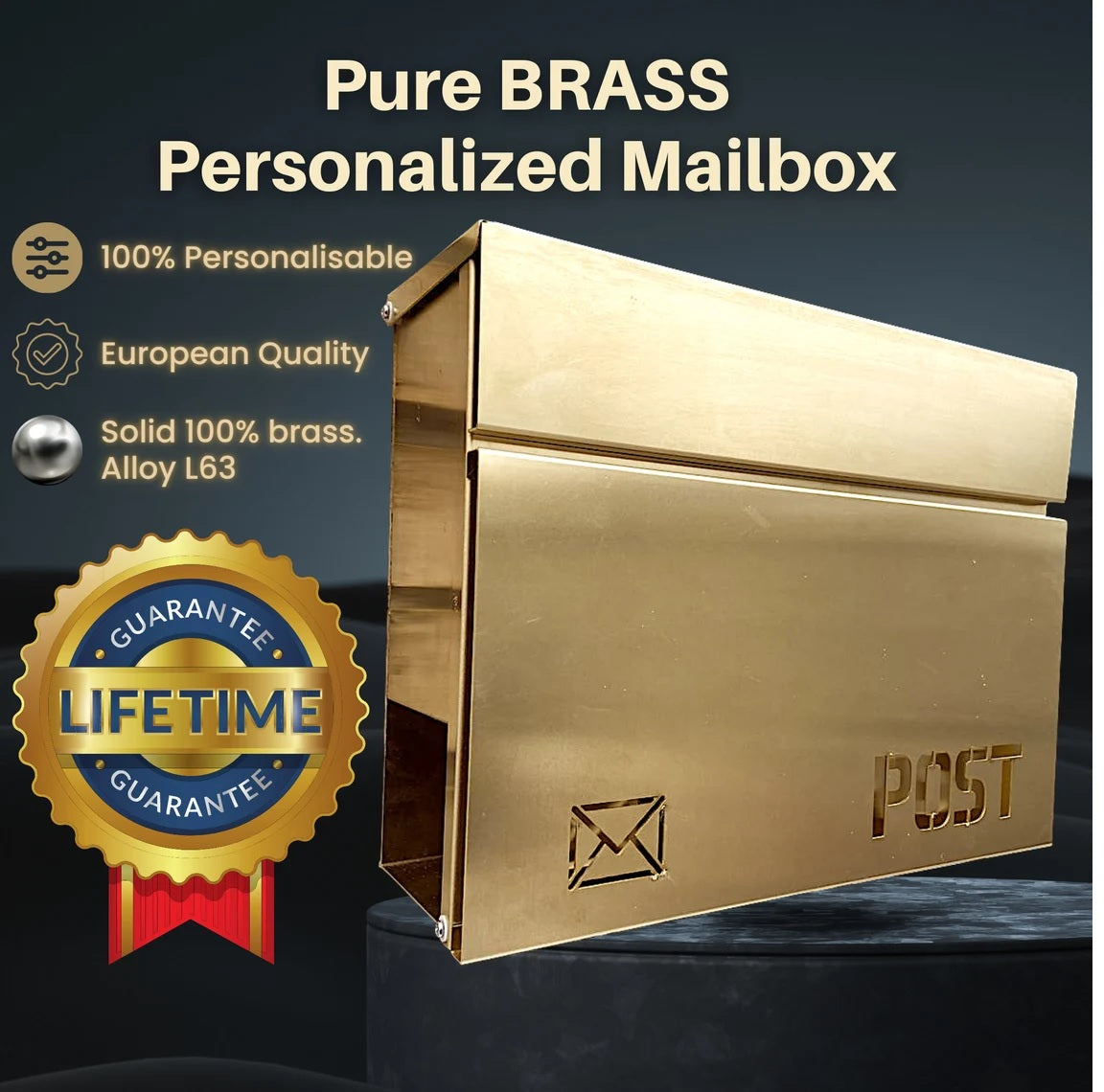 PURE BRASS Personalized Letter Box