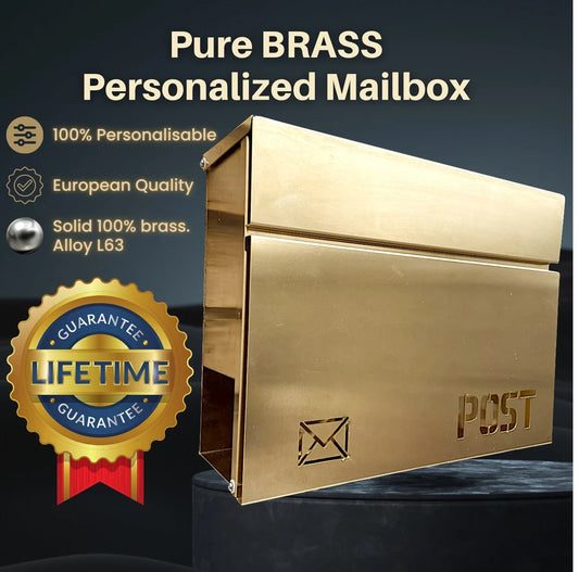 PURE BRASS Personalized Letter Box