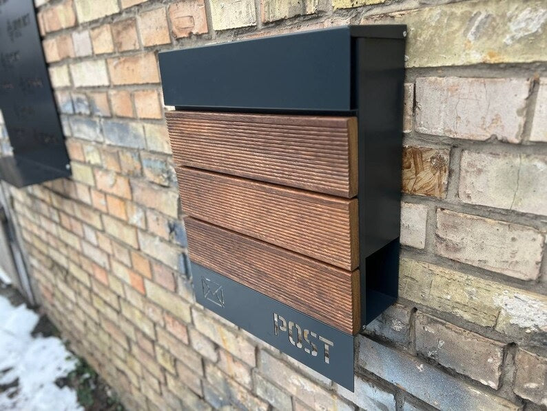 Merbau Wall mount personalized mailbox