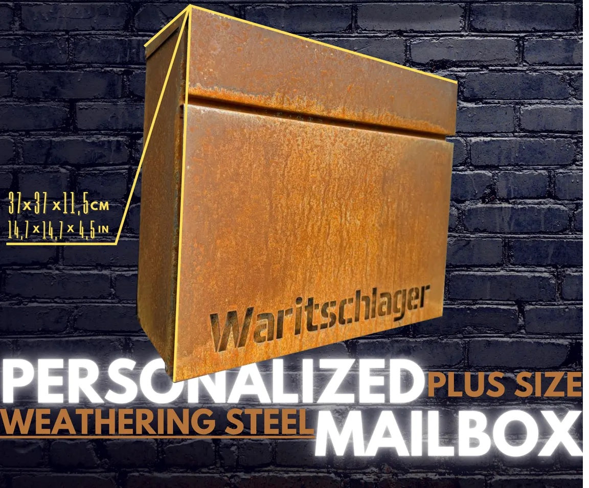 Bespoke Wall-Mounted Corten Steel Postbox