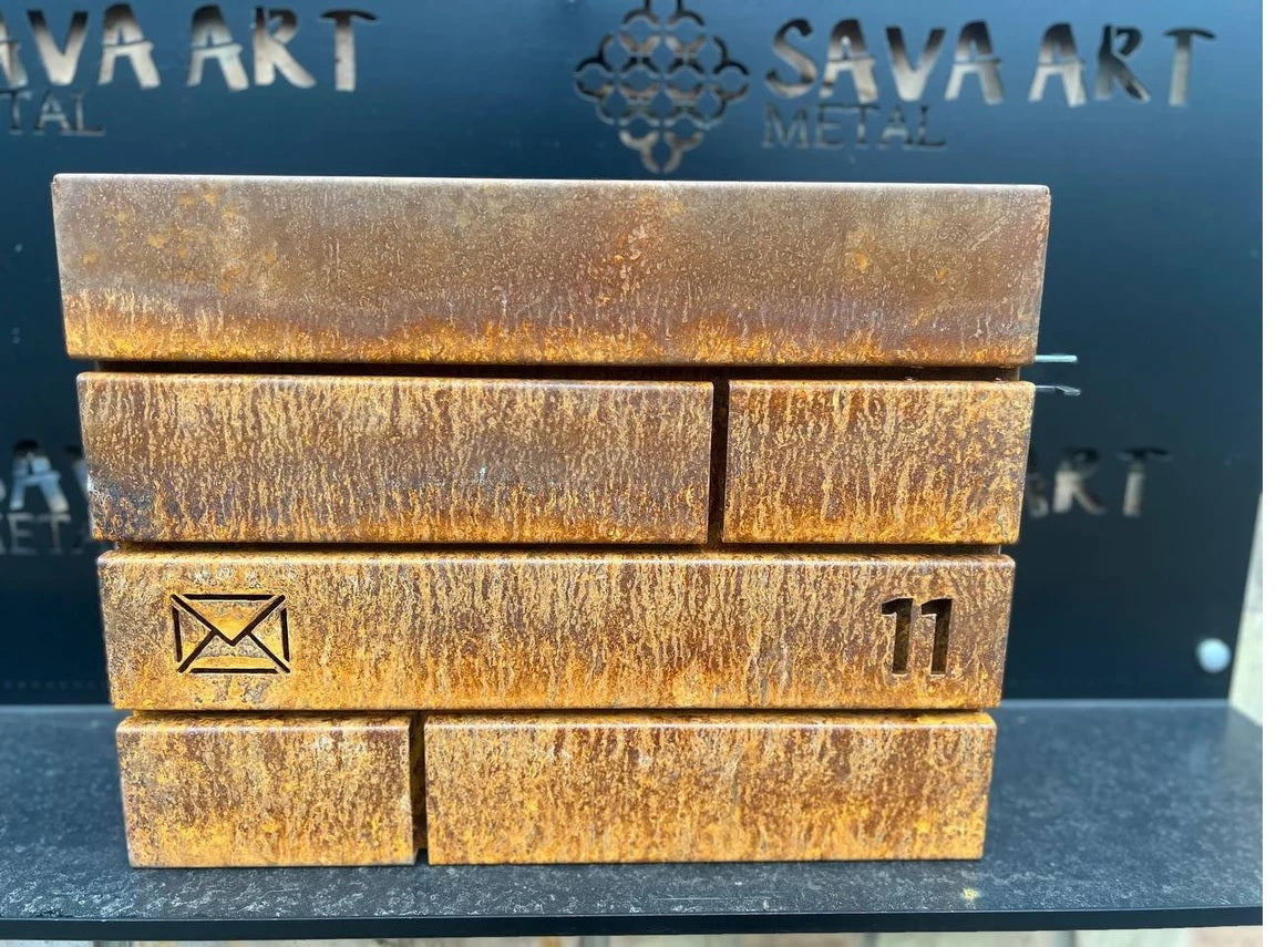 Custom Modern Black Metal Postbox