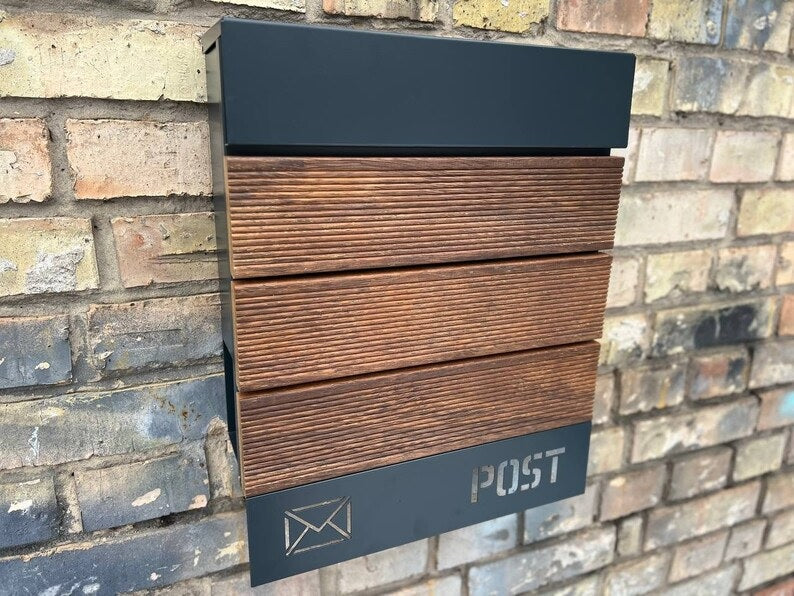 Merbau Wall mount personalized mailbox