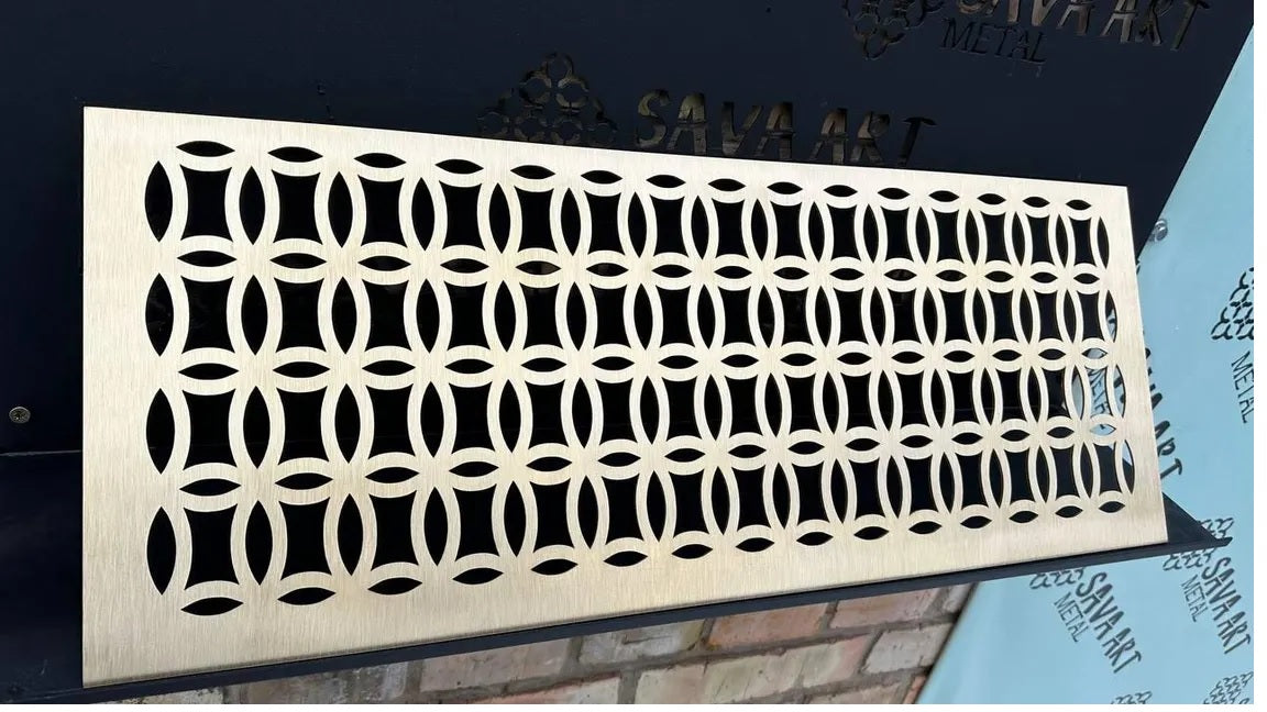 Fully customized PURE BRASS Air Grilles 1mm thick flat (without rear frame)