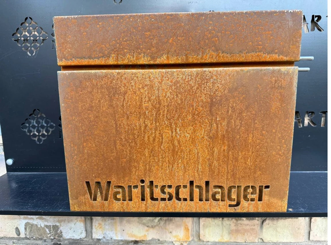 Bespoke Wall-Mounted Corten Steel Postbox