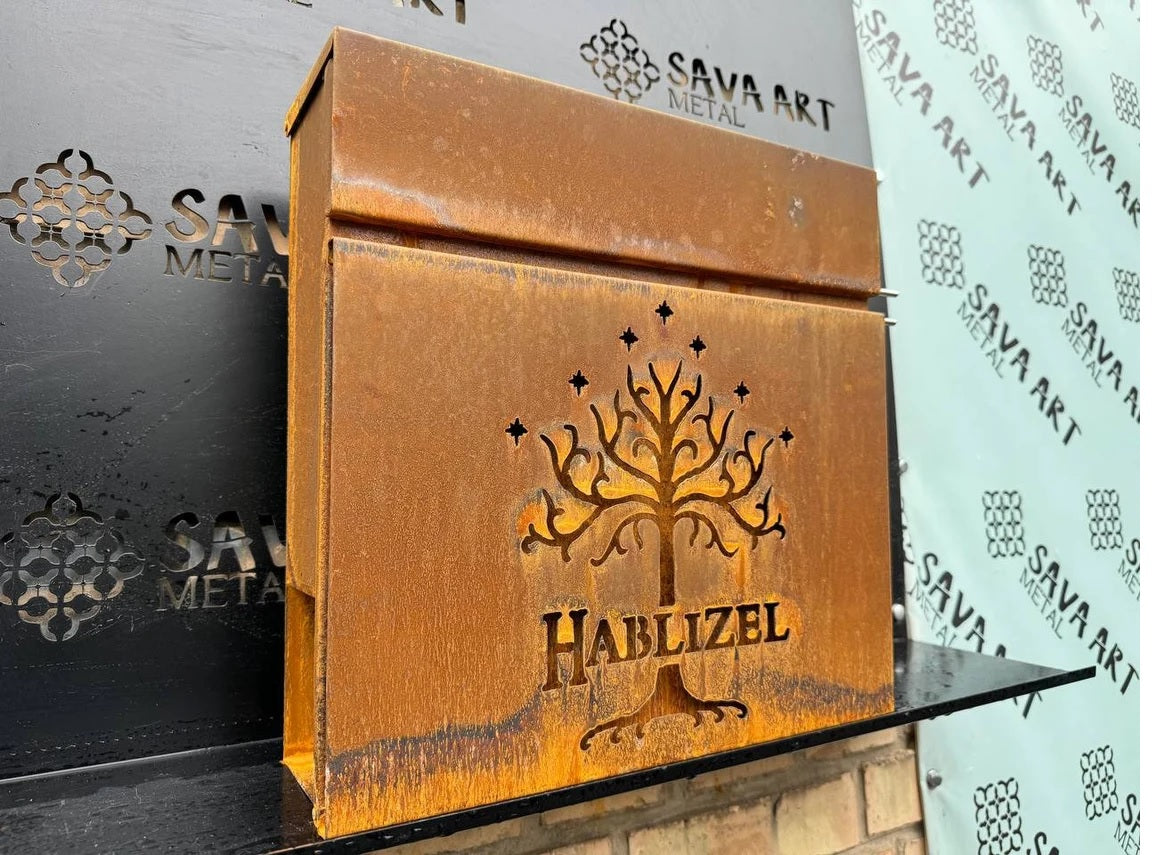 Custom Wall mount Corten steel mailbox