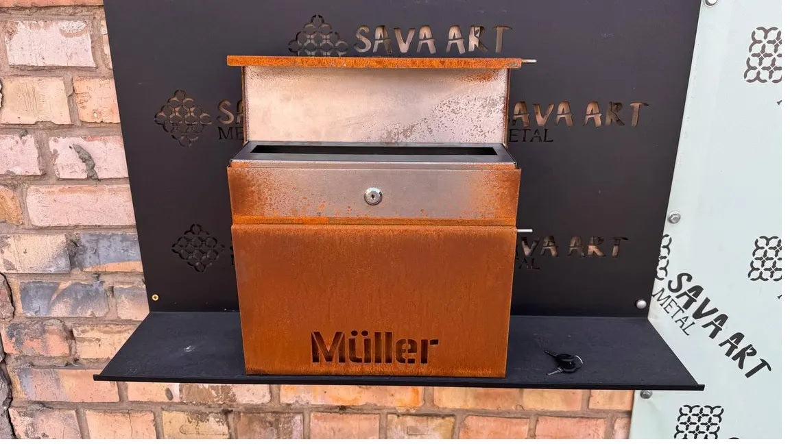 Custom Wall mount Corten steel mailbox