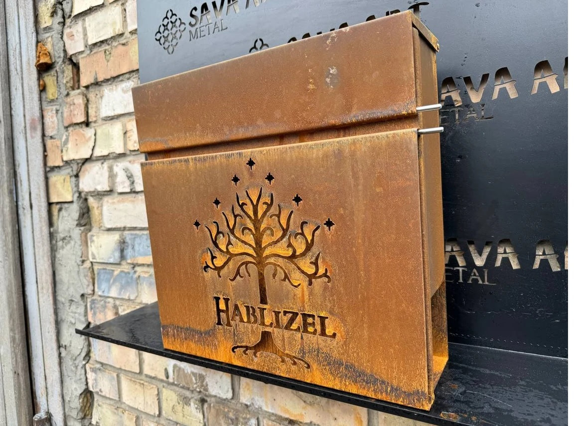 Custom Wall mount Corten steel mailbox
