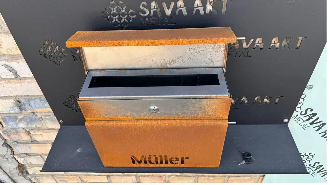 Custom Wall mount Corten steel mailbox