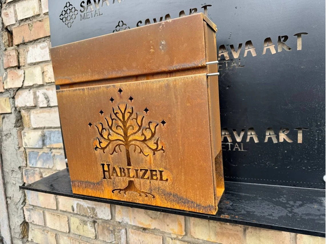 Custom Wall mount Corten steel mailbox
