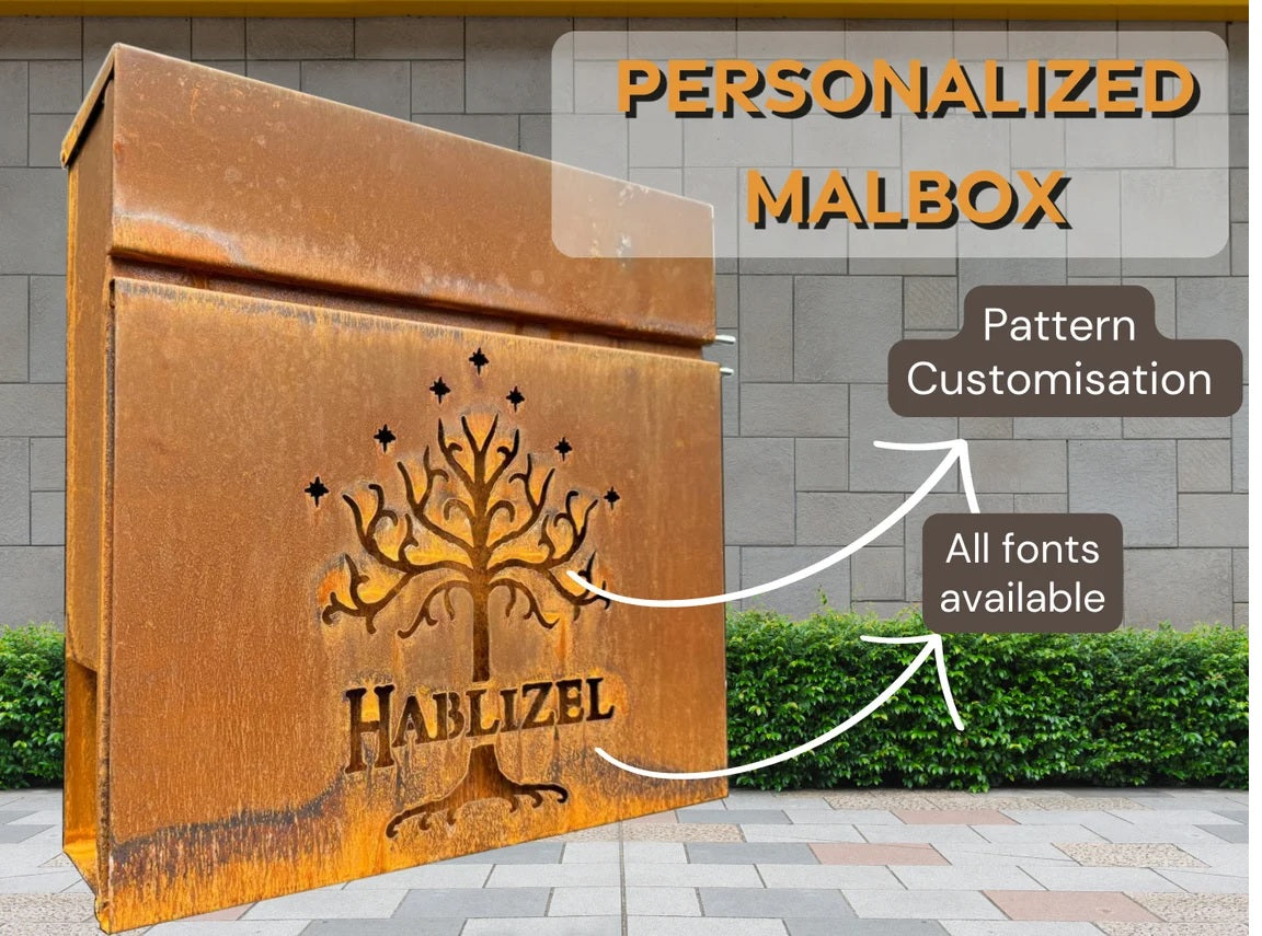 Custom Wall mount Corten steel mailbox