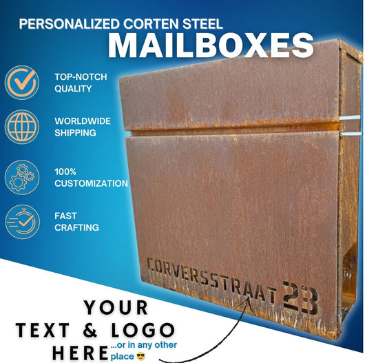 Custom Wall mount Corten steel mailbox