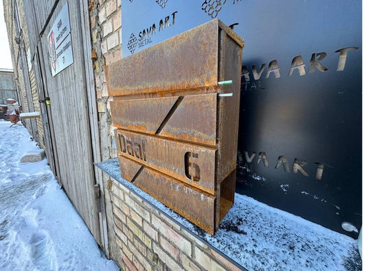 Custom Wall mount Cor-ten steel mailbox