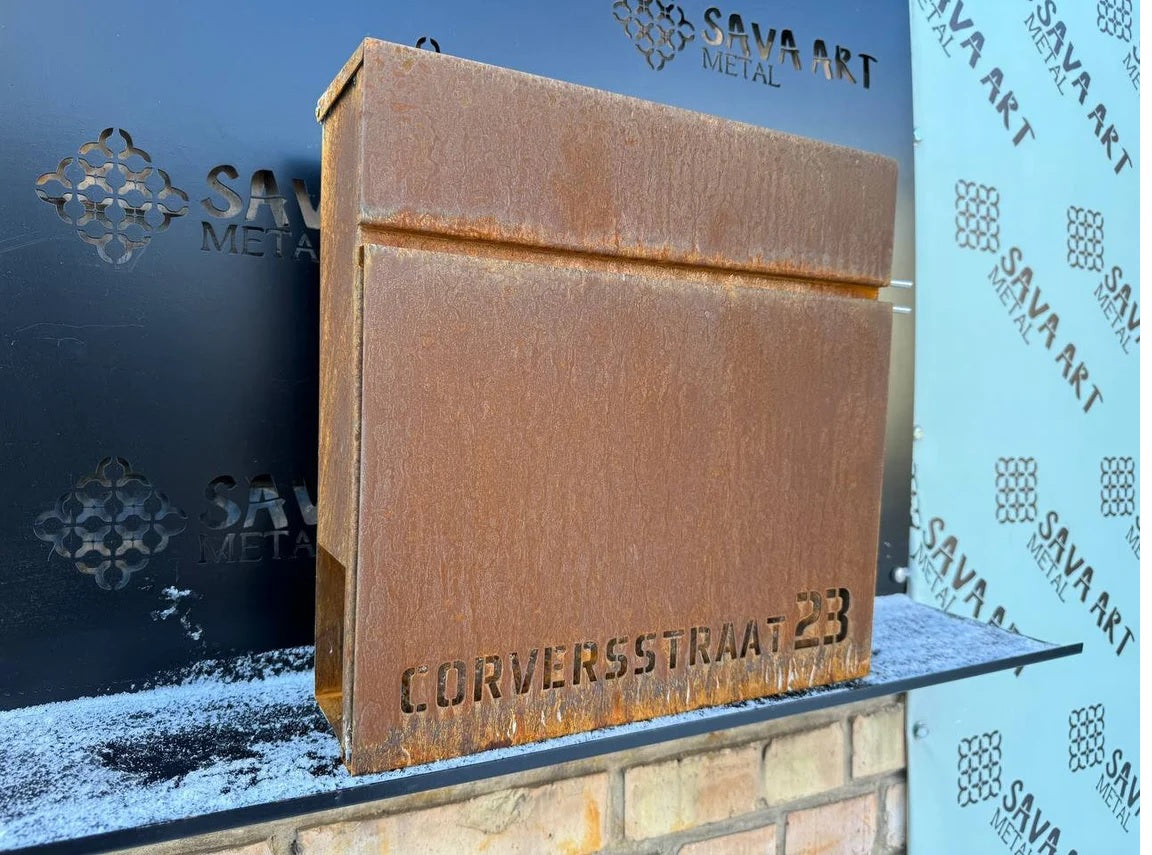 Custom Wall mount Corten steel mailbox