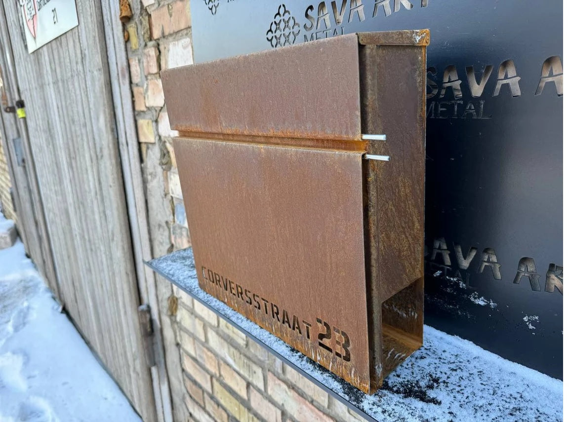 Custom Wall mount Corten steel mailbox