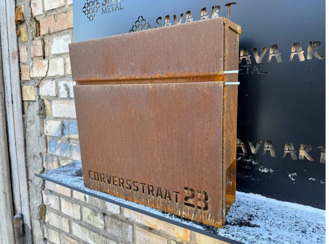 Custom Wall mount Corten steel mailbox