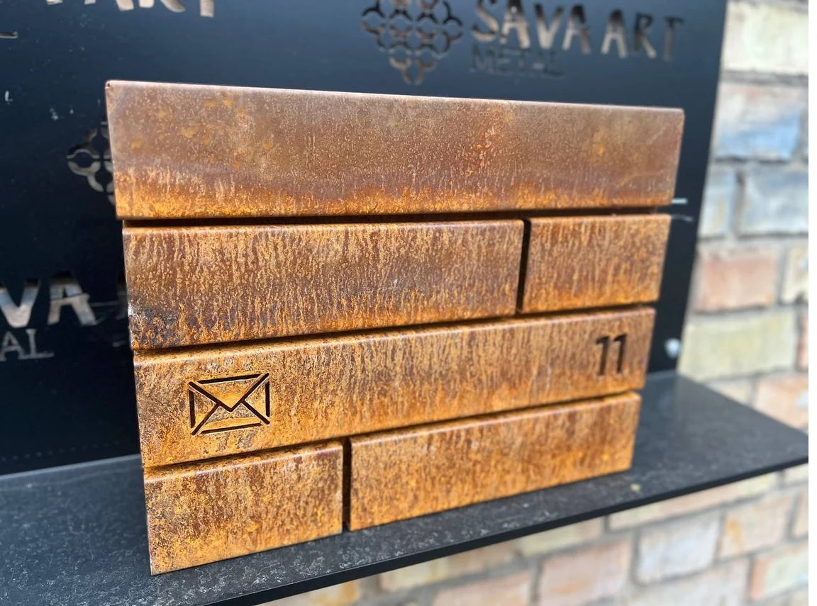 Custom Modern Black Metal Postbox