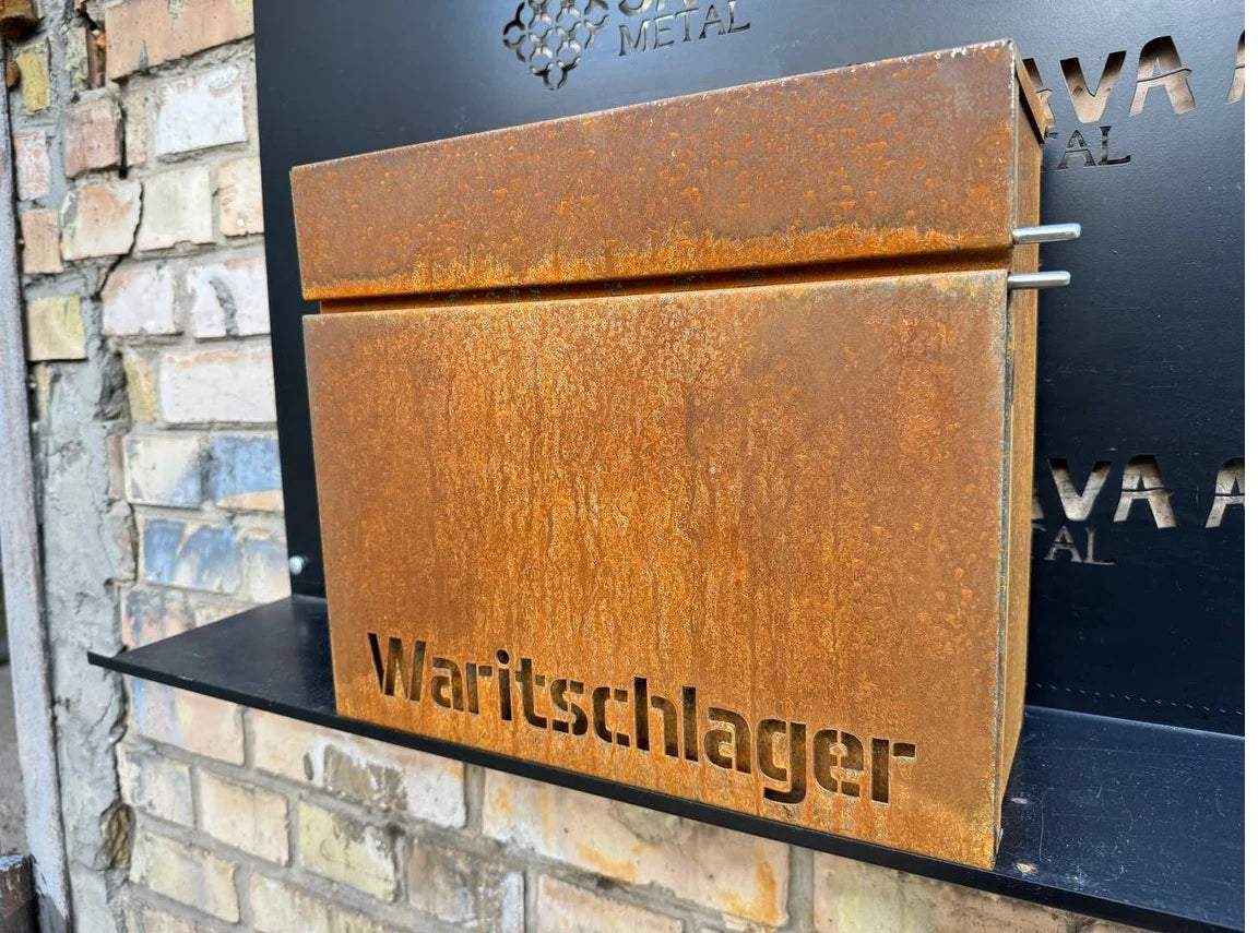 Bespoke Wall-Mounted Corten Steel Postbox