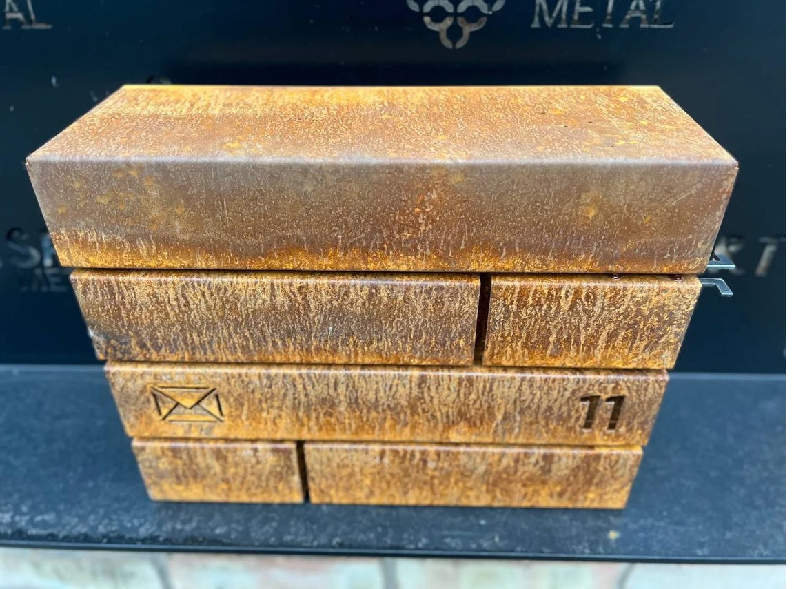 Custom Modern Black Metal Postbox