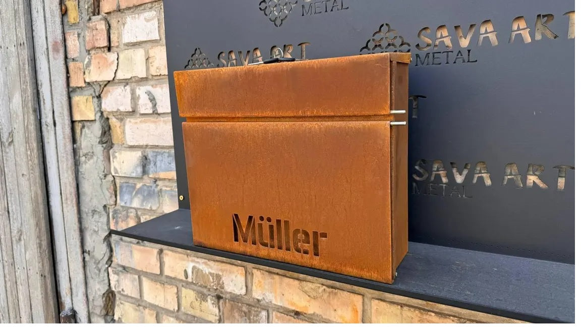 Custom Wall mount Corten steel mailbox