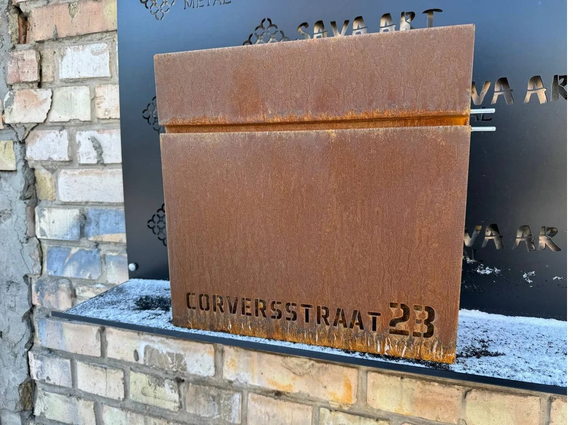 Custom Wall mount Corten steel mailbox