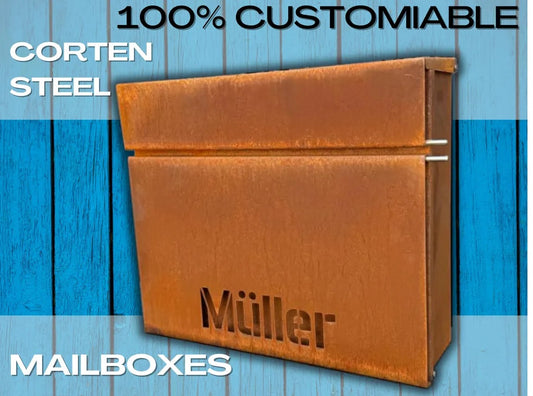 Custom Wall mount Corten steel mailbox