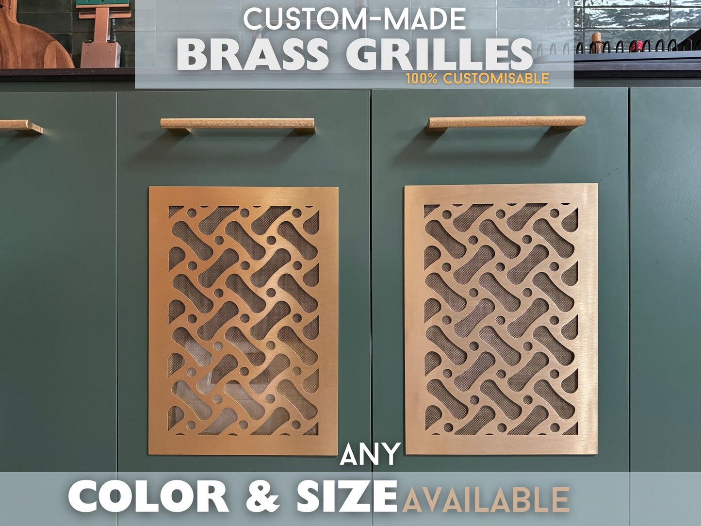 Fully customized PURE BRASS Air Grilles 1mm thick (without rear frame)