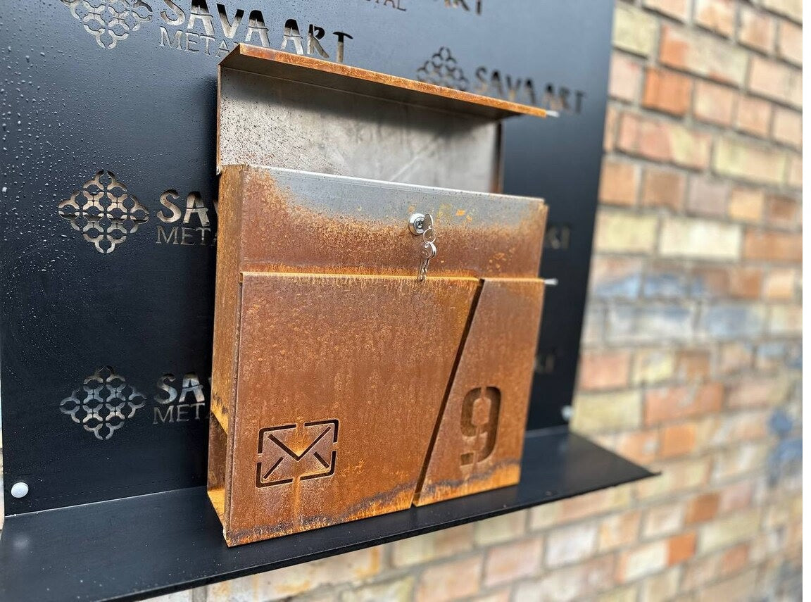 Custom-Built Wall-Mounted Metal Postbox