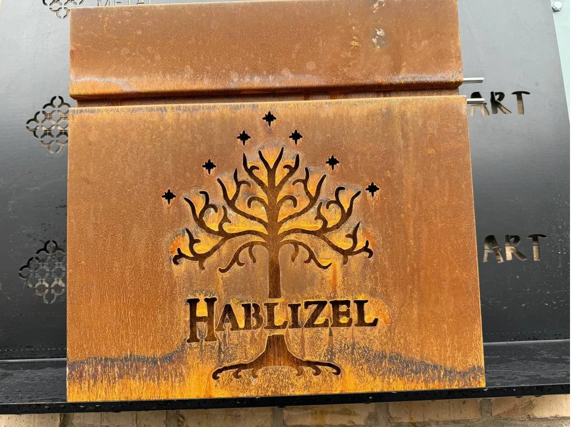 Custom Wall mount Corten steel mailbox