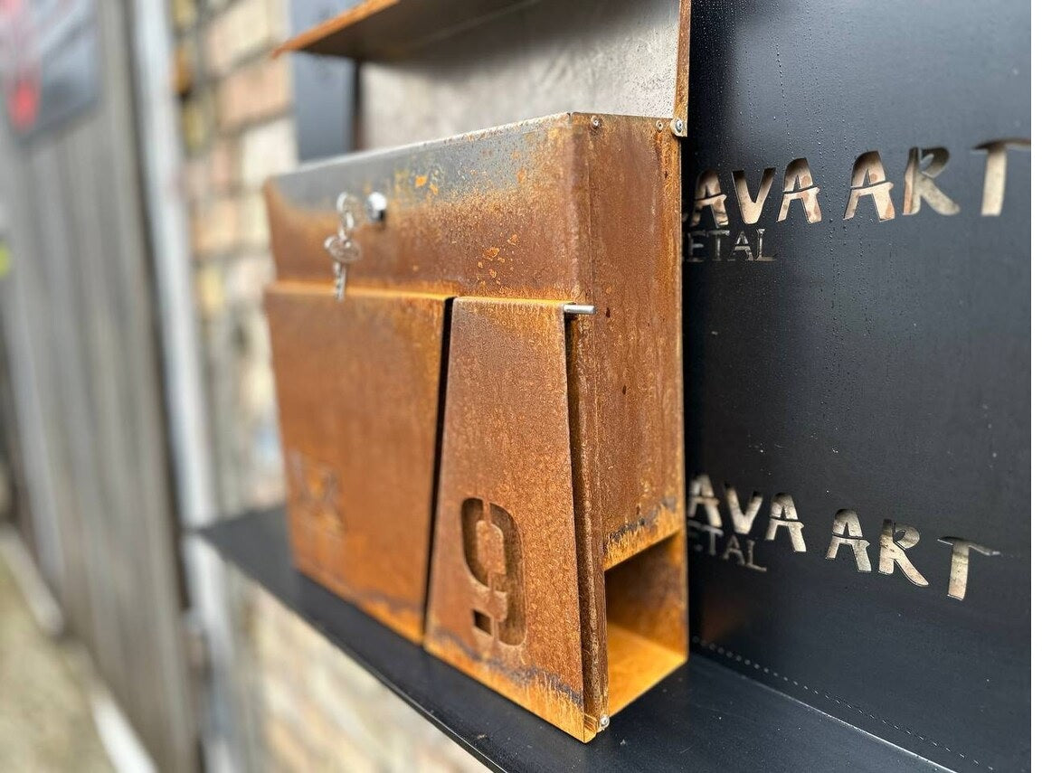 Custom-Built Wall-Mounted Metal Postbox
