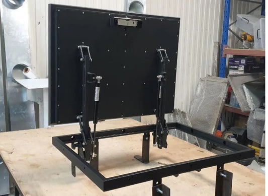 Custom steel floor hatch size 36 -55 PLUS warm insulation, sound proofing