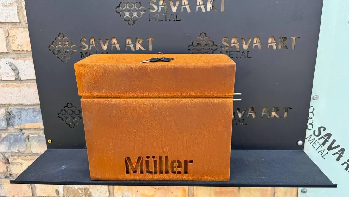 Custom Wall mount Corten steel mailbox