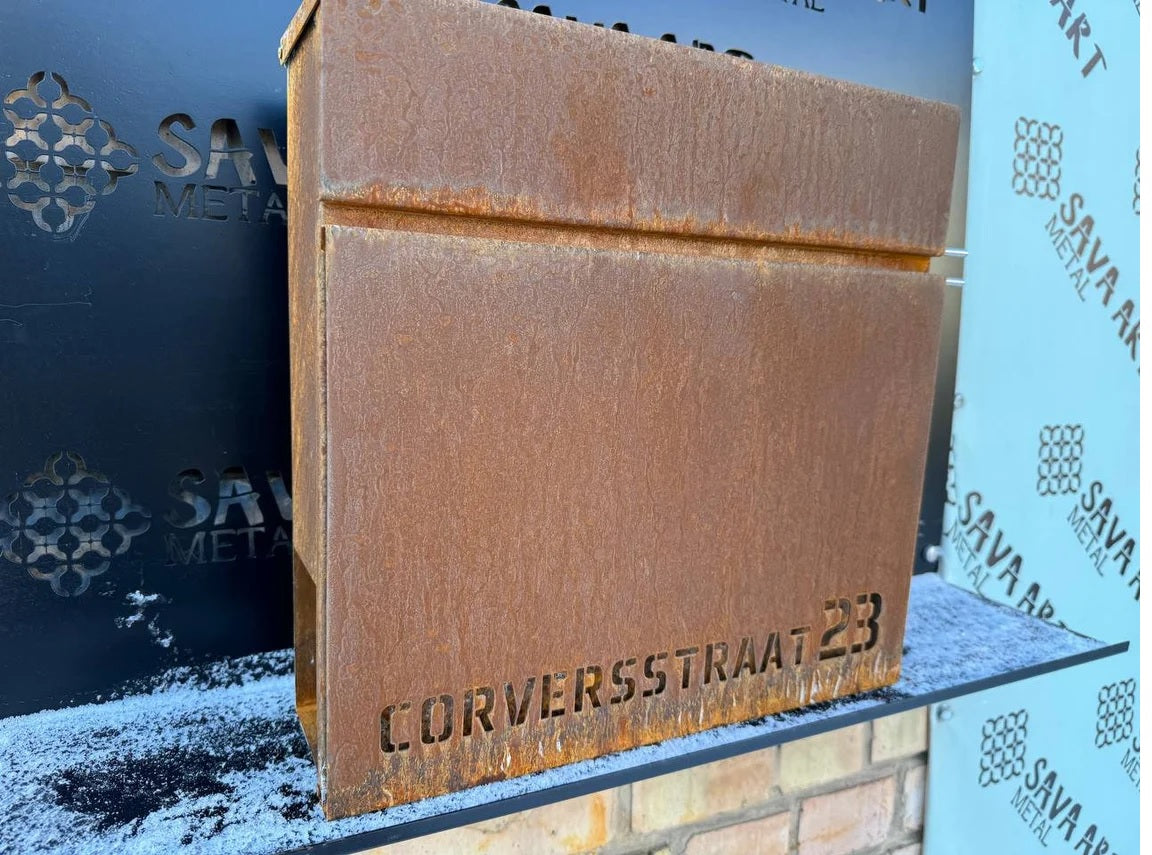 Custom Wall mount Corten steel mailbox