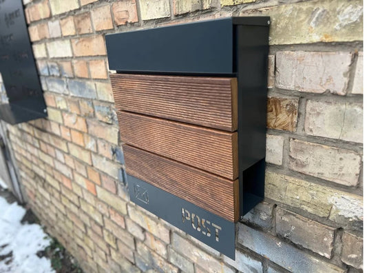 Merbau Wall mount personalized mailbox